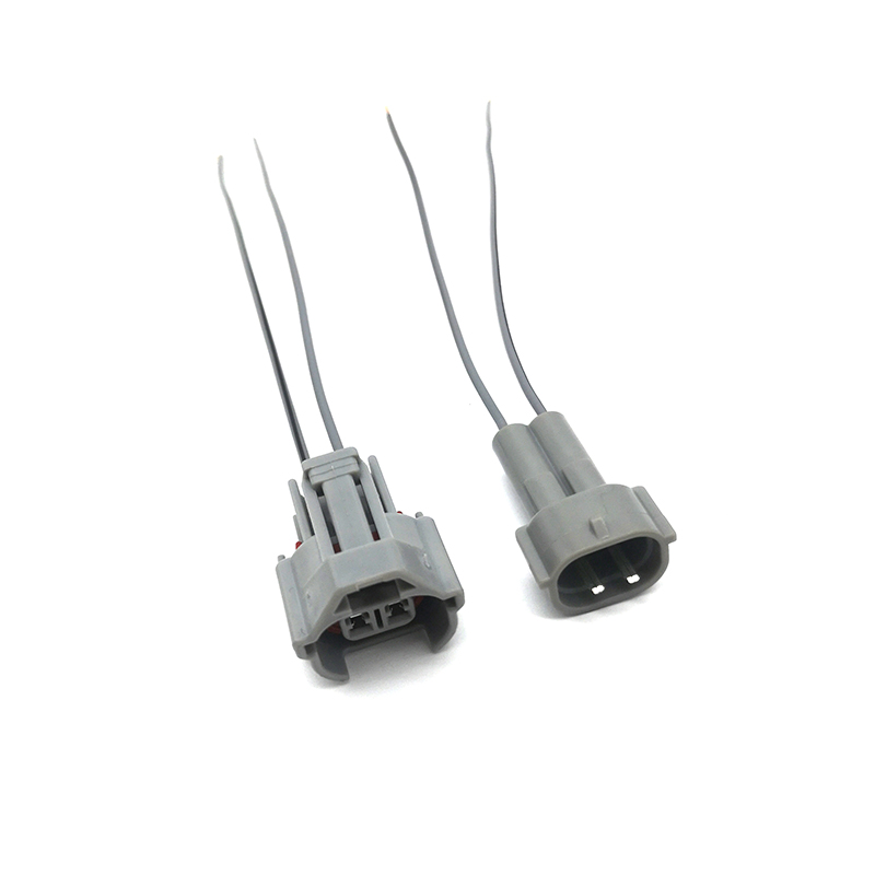 2 Pin Gray Motorcycle Light Connector Pigtail - ENJOE Harness
