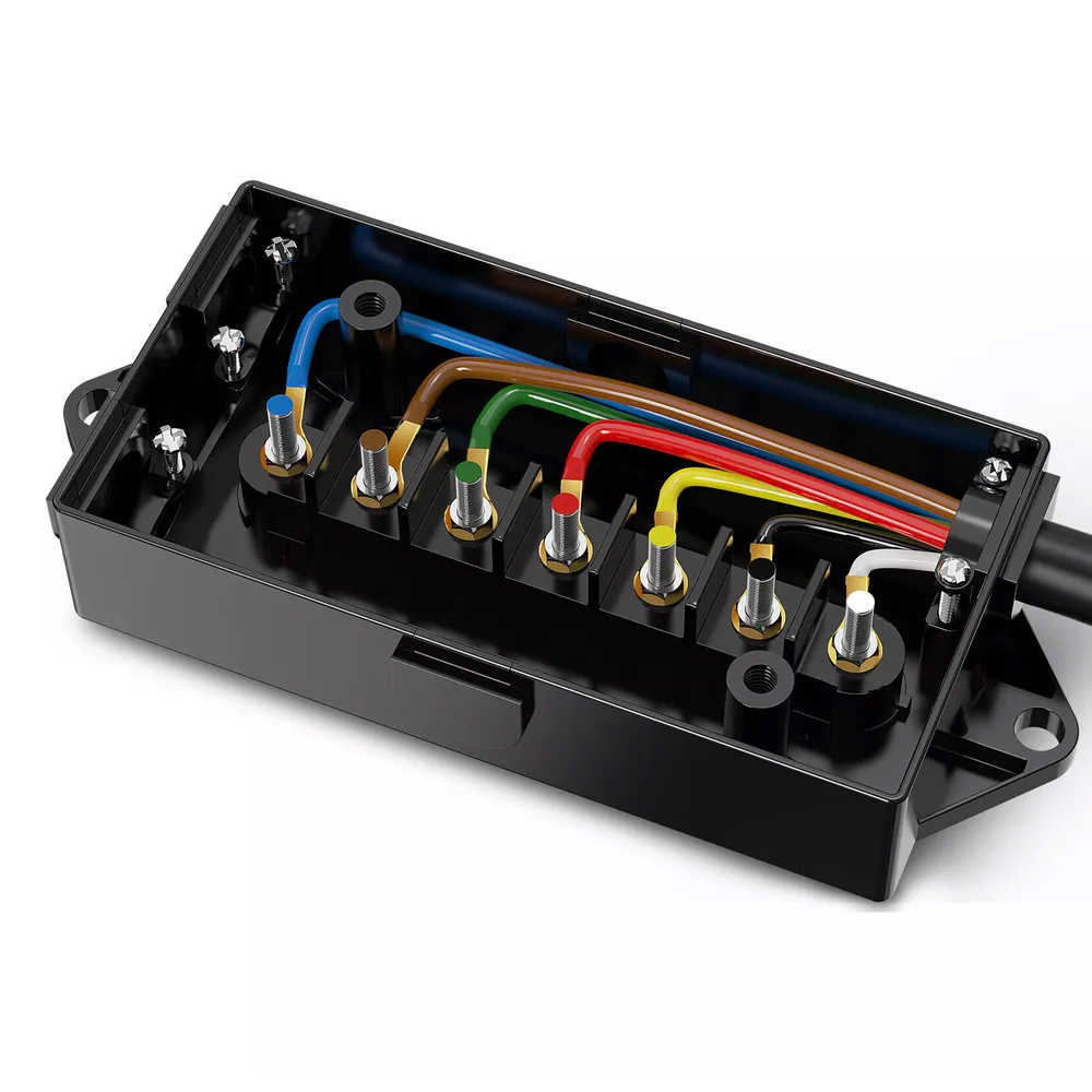 8 FT 7-Way RV Trailer Cord With Junction Box - ENJOE Harness