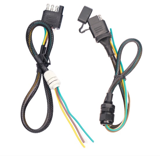 7-Way RV Trailer Lead Wire With Braided Sleeve